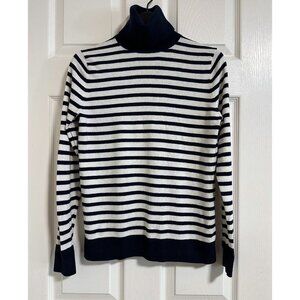 Vintage Tommy Hilfiger navy blue, white stripe turtleneck, new!